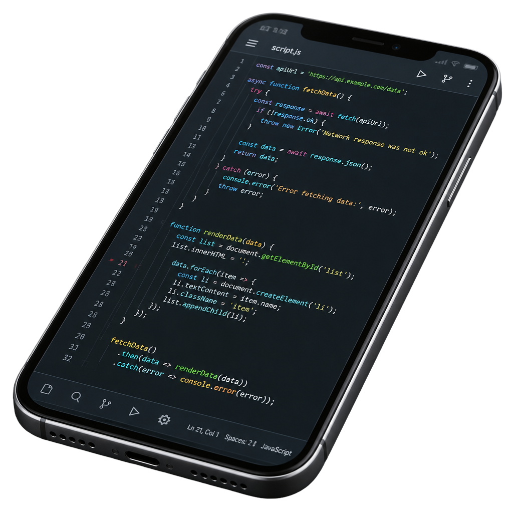 Mobile and code visual